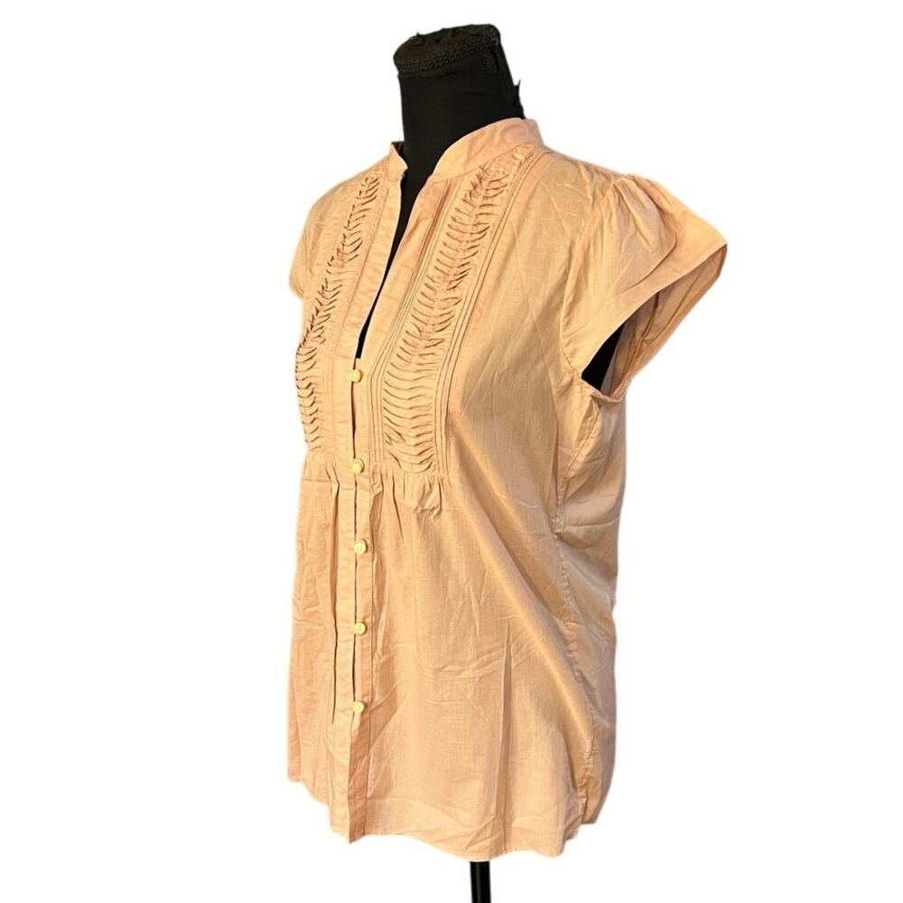 NWT Banana Republic Blush Pintuck Blouse Soft Feminine Top Medium - Picture 3 of 8